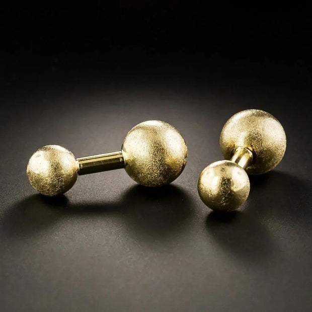 Cartier 14k Yellow Gold Dumbbell Cufflinks and Buttons set