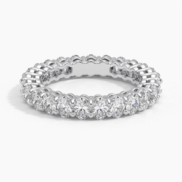 Oval Lab Diamond 2 - 8 Total Carat Weight Eternity Bands - D-F Color, VS+ Clarity