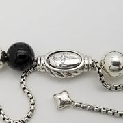 David Yurman Hematite Black Onyx & Sterling Silver Beaded Bracelet