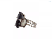 IPPOLITA Rock Candy 3-Stone Sterling Silver Onyx Hematite Quartz Cluster Ring