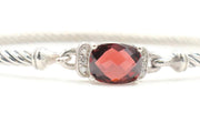 David Yurman Petite Wheaton Colllection Cushion Cut Garnet And Diamond Bracelet
