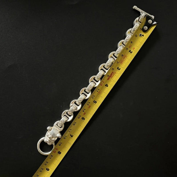Heavy Biker & Chrome Hearts Style Think Sterling Silver Chain Bracelet