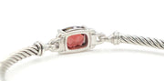 David Yurman Petite Wheaton Colllection Cushion Cut Garnet And Diamond Bracelet
