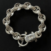 Heavy Biker & Chrome Hearts Style Think Sterling Silver Chain Bracelet