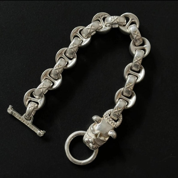 Heavy Biker & Chrome Hearts Style Think Sterling Silver Chain Bracelet