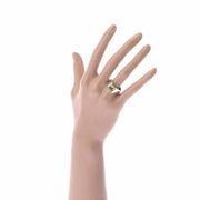 Cartier 18k White Gold Vintage 1990s Peridot Tank Ring