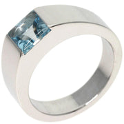 CARTIER Vintage 1990s Cushion Aquamarine Tank Ring