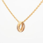 Cartier 18k Gold Multicolor Trinity Ring Pendant Necklace