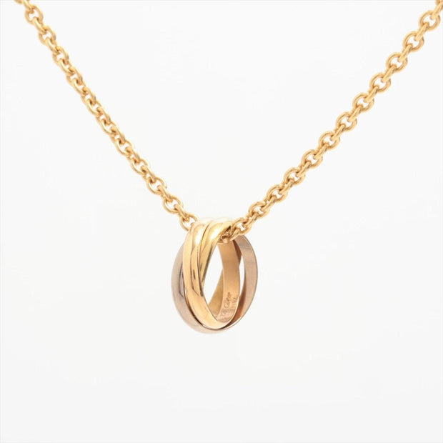 Cartier 18k Gold Multicolor Trinity Ring Pendant Necklace