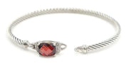 David Yurman Petite Wheaton Colllection Cushion Cut Garnet And Diamond Bracelet