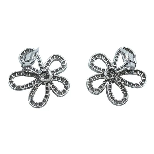 Van Cleef & Arpels 18k White Gold Flowerlace Earrings