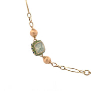Sophisticated 14K Yellow Gold Two-Station Necklace with Jade