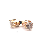 14K Yellow Gold Diamond Stud Earring