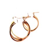 Glamorous 14K Yellow Gold Triple Hoop Earrings