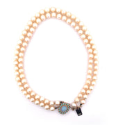 Elegant 14K Yellow Gold Cultured Pearl Necklace with Oval Clasp