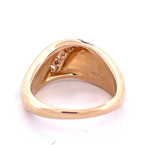 Exquisite 14k Yellow Gold Turquoise Diamond Ring