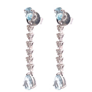 Alluring 14k White Gold Diamond Dangle Earrings