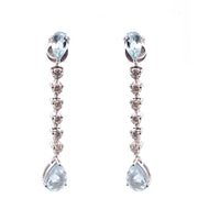 Alluring 14k White Gold Diamond Dangle Earrings