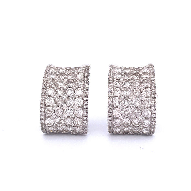 Exquisite 14K White Gold Diamond Earrings