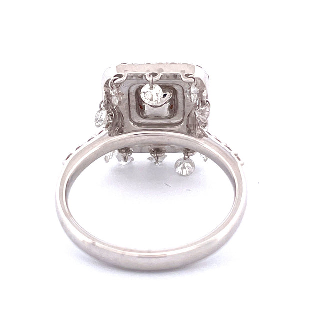 Stunning 18k White Gold Natural Diamond Halo Ring