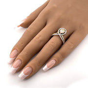 Elegant 18k White Gold Yellow Natural Diamond Ring