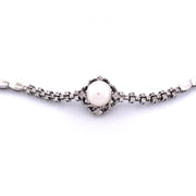 Exquisite 18k White Gold Pearl and Diamond Jewelry Set