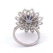 Exquisite 18k White Gold Diamond and Sapphire Ring