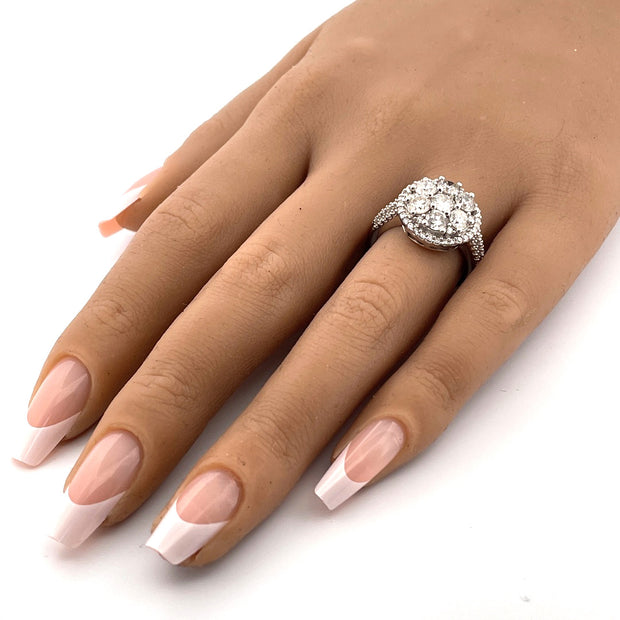 Stunning 14k White Gold Cluster Diamond Ring