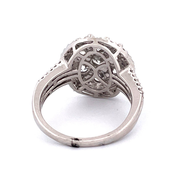 Stunning 14k White Gold Cluster Diamond Ring
