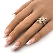 Exquisite 18k White Gold Split Diamond Ring