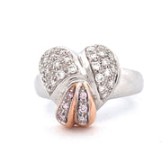 Exquisite 18k White Gold Diamond Heart Ring