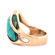 Exquisite J. Frew 14K Yellow Gold Oval Turquoise Ring