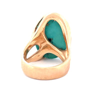 Exquisite J. Frew 14K Yellow Gold Oval Turquoise Ring