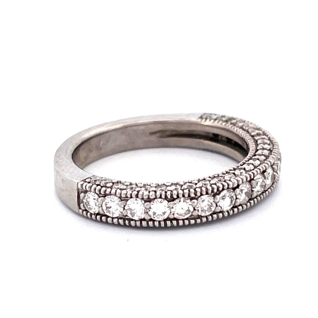 Charming 14k White Gold Natural Diamond Band Ring