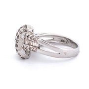 Exquisite 14k White Gold Natural Diamond Ring with Knot Pattern