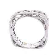Striking 14k White Gold Square Diamond Ring