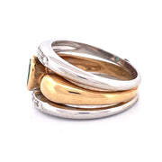 Exquisite 18k Two-Tone Italian Diamond Ring