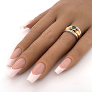 Exquisite 18k Two-Tone Italian Diamond Ring