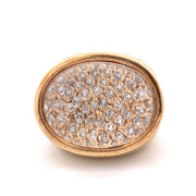 Exquisite 14k Yellow Gold Dome Ring with Crystal