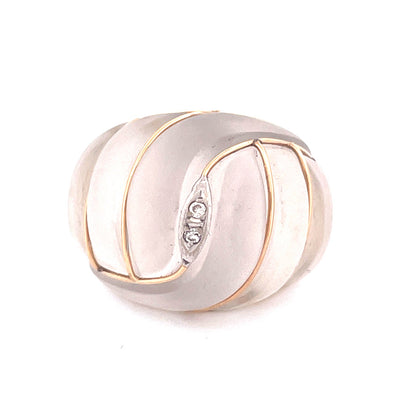 Elegant 14k Yellow Gold Rock Crystal Ring