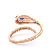 Elegant 14K Yellow Gold Snake Natural Diamond Ring