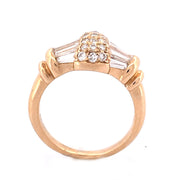 Elegant 18k Yellow Gold Cluster Natural Diamond Ring