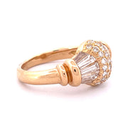 Elegant 18k Yellow Gold Cluster Diamond Ring