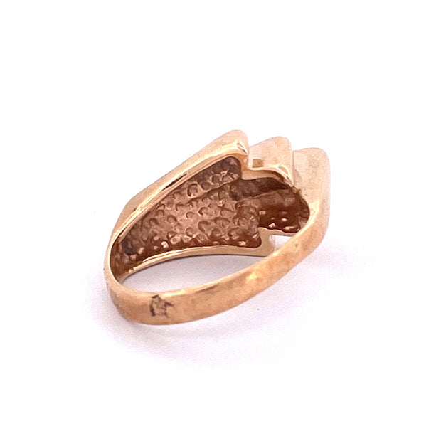 Glamorous 14k Yellow Gold Five-Finger Design Ring
