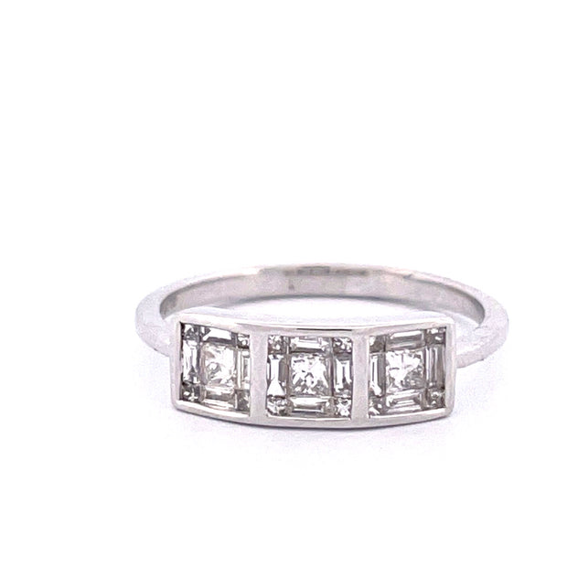 Radiant 14k White Gold Natural Diamond Ring