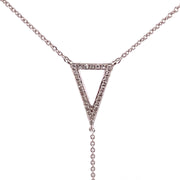 Elegant 14k White Gold Triangle Diamond Necklace