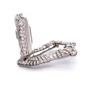 Platinum Art Deco Pendant, Watch, and Brooch with 6.50 Total Carat Weight Mixed Cut Diamonds