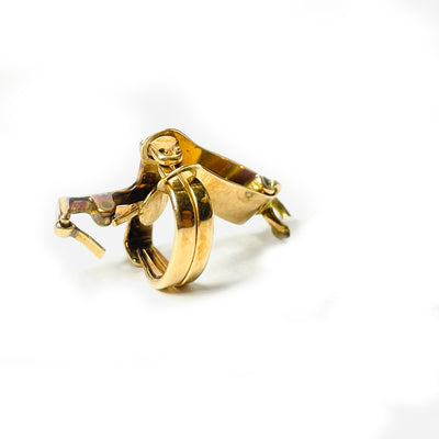 Unique 14K Yellow Gold Bear Trap Pendant