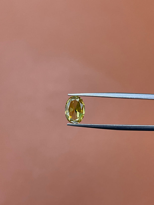 GIA 0.77Carat  Fancy Deep Brownish Yellow SI1 Oval Cut Natural Loose Diamond