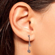 Stunning 14K White Gold Diamond Dangle Earrings